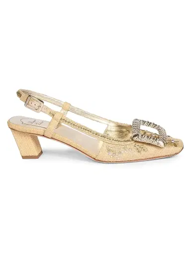 Roger Vivier Women's BV Ramage 45MM Embellished Slingback Pumps | Thumbnail 1 Roger Vivier Women's BV Ramage 45MM Embellished Slingback Pumps | Thumbnail 1