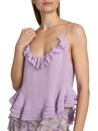 Ronny Kobo Women's Meritta Ruffled Chiffon Top | Thumbnail 6 Ronny Kobo Women's Meritta Ruffled Chiffon Top | Thumbnail 6