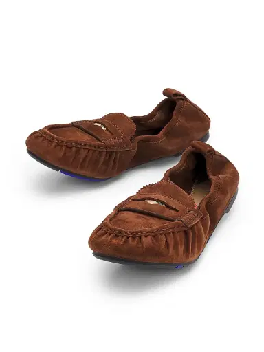Burberry Women's Fawn Suede Loafer Flats | Thumbnail 2 Burberry Women's Fawn Suede Loafer Flats | Thumbnail 2
