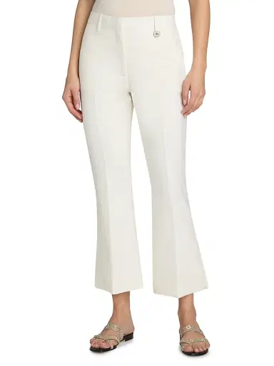 Burberry Women's Wool Bootcut Crop Trousers - Cool Alabaster - Size 14 | Thumbnail 3 Burberry Women's Wool Bootcut Crop Trousers - Cool Alabaster - Size 14 | Thumbnail 3