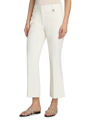 Burberry Women's Wool Bootcut Crop Trousers - Cool Alabaster - Size 14 | Thumbnail 4 Burberry Women's Wool Bootcut Crop Trousers - Cool Alabaster - Size 14 | Thumbnail 4