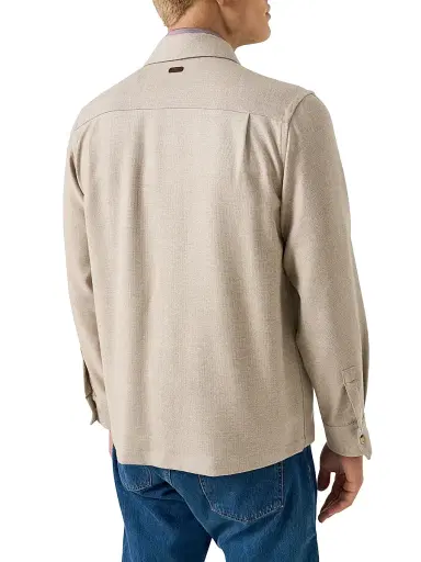 Eton Men's Wool-Cashmere Overshirt - Beige | Thumbnail 3 Eton Men's Wool-Cashmere Overshirt - Beige | Thumbnail 3