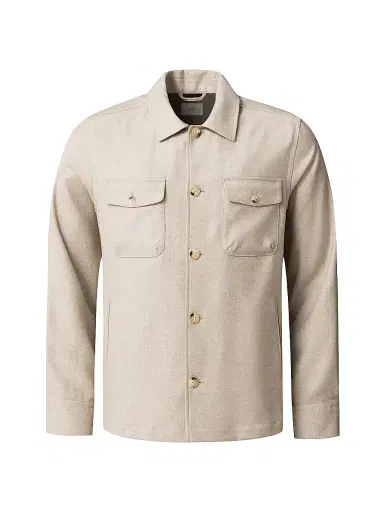 Eton Men's Wool-Cashmere Overshirt - Beige | Thumbnail 1 Eton Men's Wool-Cashmere Overshirt - Beige | Thumbnail 1