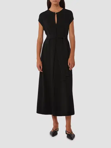 Max Mara Women's Viscose Crepe Jersey Dress - Black | Thumbnail 2 Max Mara Women's Viscose Crepe Jersey Dress - Black | Thumbnail 2