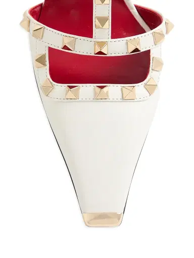 Valentino Garavani Women's Rockstud 100MM Kidskin Pumps - White | Thumbnail 5 Valentino Garavani Women's Rockstud 100MM Kidskin Pumps - White | Thumbnail 5