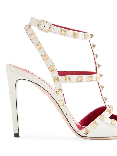 Valentino Garavani Women's Rockstud 100MM Kidskin Pumps - White | Thumbnail 6 Valentino Garavani Women's Rockstud 100MM Kidskin Pumps - White | Thumbnail 6