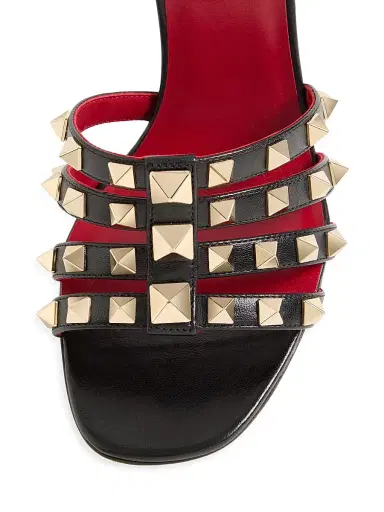 Valentino Garavani Women's Rockstud 100MM Kidskin Sandals - Black | Thumbnail 5 Valentino Garavani Women's Rockstud 100MM Kidskin Sandals - Black | Thumbnail 5
