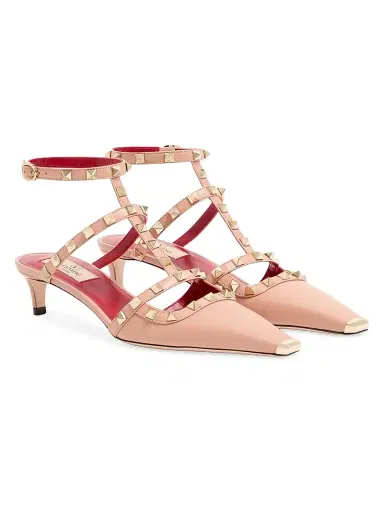 Valentino Garavani Women's Rockstud 40MM Kidskin Pumps - Phard | Thumbnail 2 Valentino Garavani Women's Rockstud 40MM Kidskin Pumps - Phard | Thumbnail 2