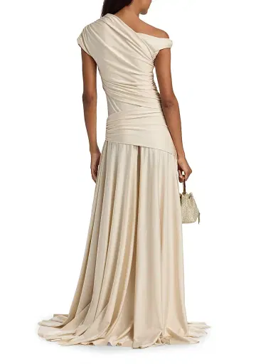 Chiara Boni La Petite Robe Women's Becia JJ Satin Asymmetric Gown | Thumbnail 5 Chiara Boni La Petite Robe Women's Becia JJ Satin Asymmetric Gown | Thumbnail 5