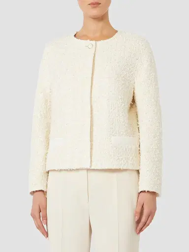 Max Mara Women's Boxy Bouclé Jacket - Beige | Thumbnail 2 Max Mara Women's Boxy Bouclé Jacket - Beige | Thumbnail 2
