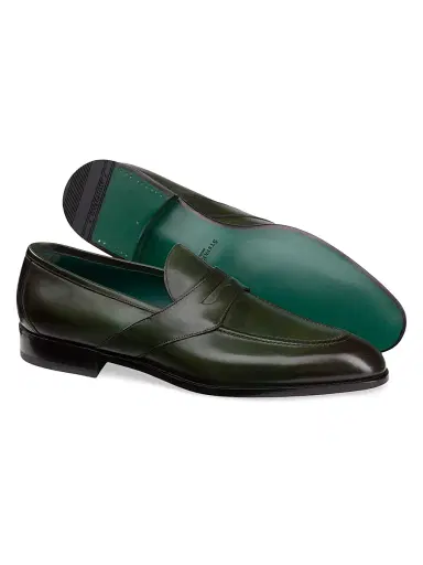 Stefano Ricci Men's Antique Calfskin Leather Loafers - Dark Green - Size 6 | Thumbnail 3 Stefano Ricci Men's Antique Calfskin Leather Loafers - Dark Green - Size 6 | Thumbnail 3