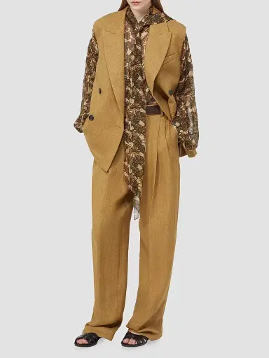 Max Mara Women's Printed Silk Chiffon Blouse - Natural | Thumbnail 6 Max Mara Women's Printed Silk Chiffon Blouse - Natural | Thumbnail 6