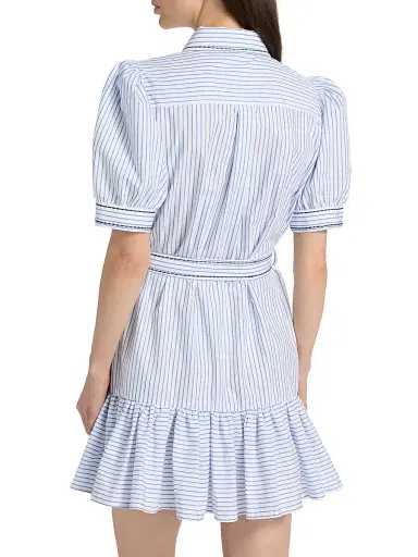 Cinq à Sept Women's Zadie Floral Embroidered Pinstriped Minidress | Thumbnail 5 Cinq à Sept Women's Zadie Floral Embroidered Pinstriped Minidress | Thumbnail 5