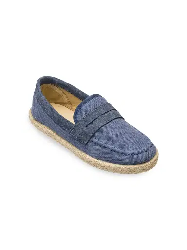 Elephantito Baby Girls, Little Girl's & Girl's Linen Espadrille Loafers - Indigo 8 (Toddler) | Thumbnail 1 Elephantito Baby Girls, Little Girl's & Girl's Linen Espadrille Loafers - Indigo 8 (Toddler) | Thumbnail 1