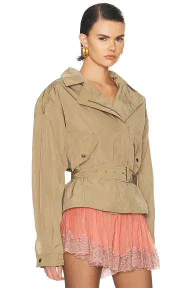 Saint Laurent Cropped Trench Coat | Thumbnail 2 Saint Laurent Cropped Trench Coat | Thumbnail 2
