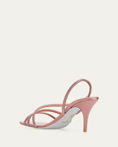 René Caovilla 80mm Cleo Crystal Satin Sandals | Thumbnail 2 René Caovilla 80mm Cleo Crystal Satin Sandals | Thumbnail 2