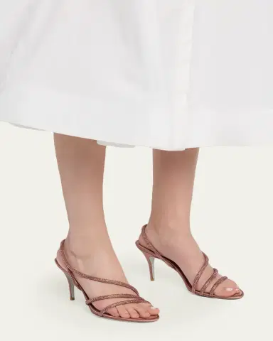 René Caovilla 80mm Cleo Crystal Satin Sandals | Thumbnail 4 René Caovilla 80mm Cleo Crystal Satin Sandals | Thumbnail 4
