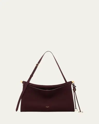 Alaïa Le Click Large East-West Suede Shoulder Bag | Thumbnail 3 Alaïa Le Click Large East-West Suede Shoulder Bag | Thumbnail 3