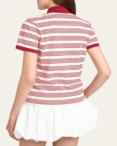 Moncler Striped Cotton Polo | Thumbnail 2 Moncler Striped Cotton Polo | Thumbnail 2