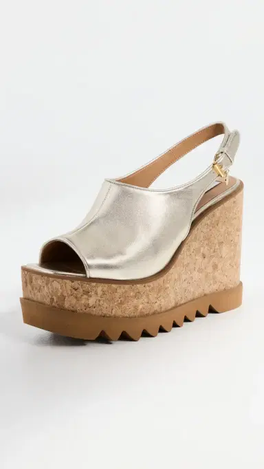 Stella McCartney Sneakelyse Metallic Slingback Sandals 120mm Pale Gold | Thumbnail 2 Stella McCartney Sneakelyse Metallic Slingback Sandals 120mm Pale Gold | Thumbnail 2