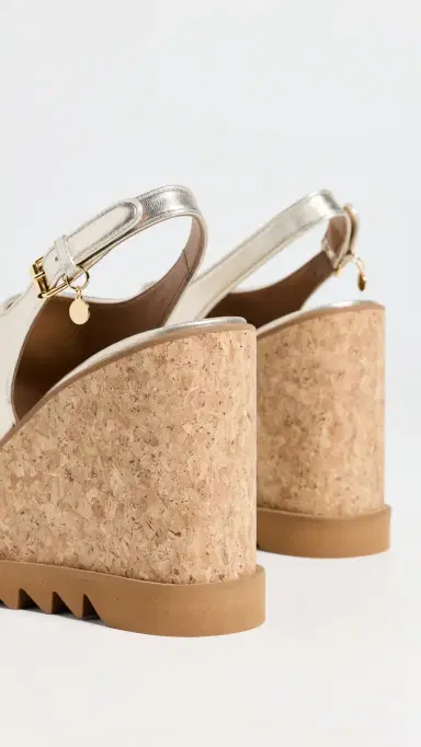 Stella McCartney Sneakelyse Metallic Slingback Sandals 120mm Pale Gold | Thumbnail 4 Stella McCartney Sneakelyse Metallic Slingback Sandals 120mm Pale Gold | Thumbnail 4
