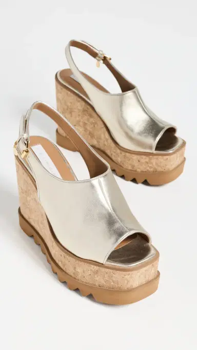Stella McCartney Sneakelyse Metallic Slingback Sandals 120mm Pale Gold | Thumbnail 5 Stella McCartney Sneakelyse Metallic Slingback Sandals 120mm Pale Gold | Thumbnail 5