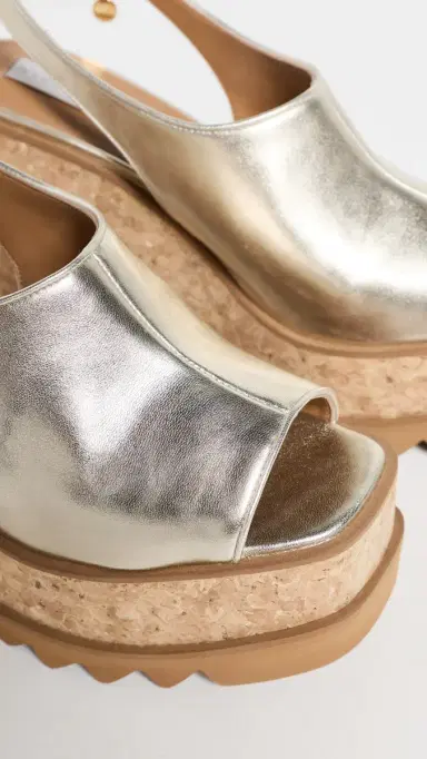 Stella McCartney Sneakelyse Metallic Slingback Sandals 120mm Pale Gold | Thumbnail 6 Stella McCartney Sneakelyse Metallic Slingback Sandals 120mm Pale Gold | Thumbnail 6