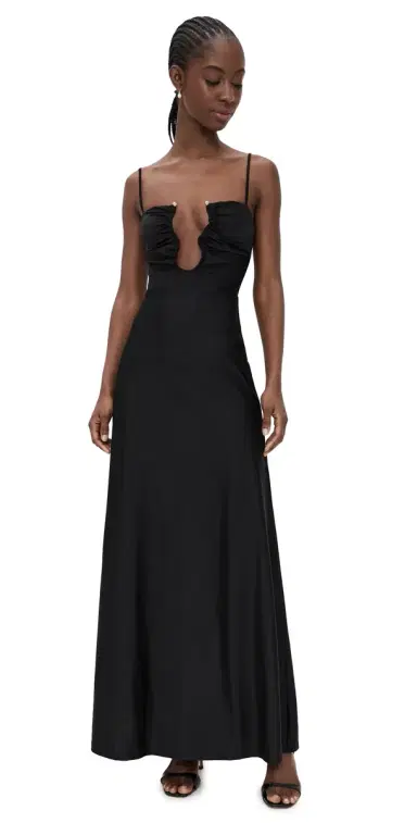Runaway the Label Kalena Plunge Maxi Dress Black | Thumbnail 1 Runaway the Label Kalena Plunge Maxi Dress Black | Thumbnail 1
