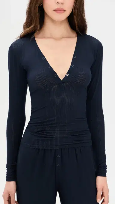 Negative Whipped Henley Top Navy | Thumbnail 2 Negative Whipped Henley Top Navy | Thumbnail 2