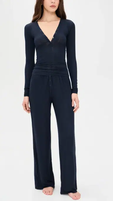 Negative Whipped Henley Top Navy | Thumbnail 5 Negative Whipped Henley Top Navy | Thumbnail 5