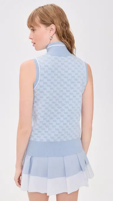 Varley Vincent Half Zip Sweater Vest Xenon Blue/White | Thumbnail 3 Varley Vincent Half Zip Sweater Vest Xenon Blue/White | Thumbnail 3