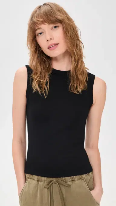Madewell The 90s hell Tank In Compact Cotton Jet Black | Thumbnail 2 Madewell The 90s hell Tank In Compact Cotton Jet Black | Thumbnail 2