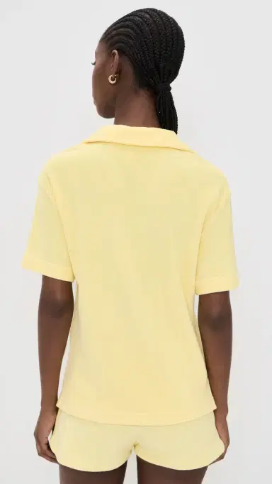 Hunza G Terry Towelling Collared Top Butter | Thumbnail 3 Hunza G Terry Towelling Collared Top Butter | Thumbnail 3