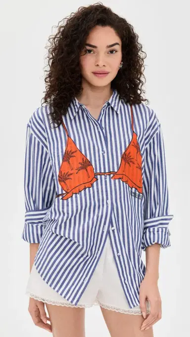 Coniglio Palm Beach Business Casual Classic Button Down Pacific Stripes One Size | Thumbnail 2 Coniglio Palm Beach Business Casual Classic Button Down Pacific Stripes One Size | Thumbnail 2