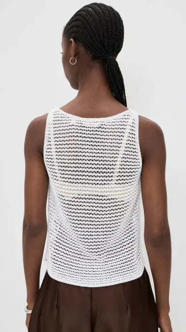 Vince Cotton Cord Tank Top Optic White | Thumbnail 3 Vince Cotton Cord Tank Top Optic White | Thumbnail 3