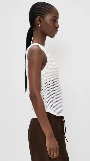 Vince Cotton Cord Tank Top Optic White | Thumbnail 4 Vince Cotton Cord Tank Top Optic White | Thumbnail 4