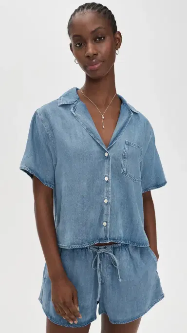 Good American The Denim Camp Shirt Indigo1273 | Thumbnail 2 Good American The Denim Camp Shirt Indigo1273 | Thumbnail 2