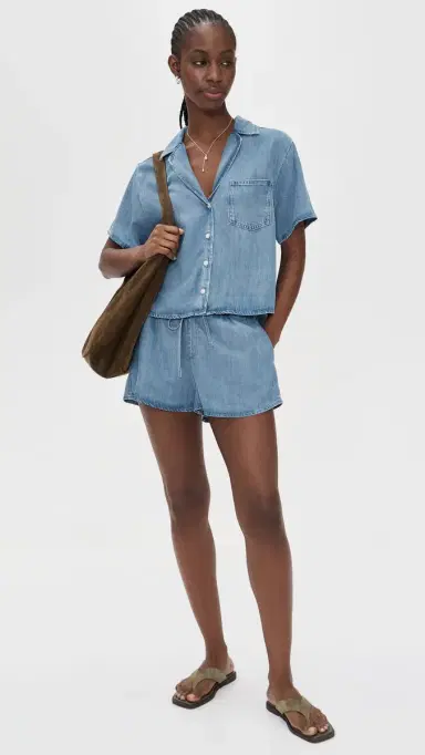 Good American The Denim Camp Shirt Indigo1273 | Thumbnail 5 Good American The Denim Camp Shirt Indigo1273 | Thumbnail 5