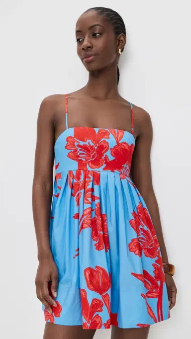 Cara Cara Leo Mini Dress Flora Shadow Sky | Thumbnail 2 Cara Cara Leo Mini Dress Flora Shadow Sky | Thumbnail 2