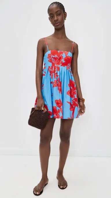 Cara Cara Leo Mini Dress Flora Shadow Sky | Thumbnail 5 Cara Cara Leo Mini Dress Flora Shadow Sky | Thumbnail 5
