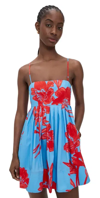 Cara Cara Leo Mini Dress Flora Shadow Sky | Thumbnail 1 Cara Cara Leo Mini Dress Flora Shadow Sky | Thumbnail 1