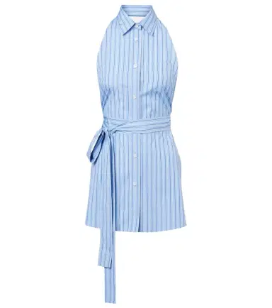 Prada Striped halterneck cotton minidress | Thumbnail 1 Prada Striped halterneck cotton minidress | Thumbnail 1