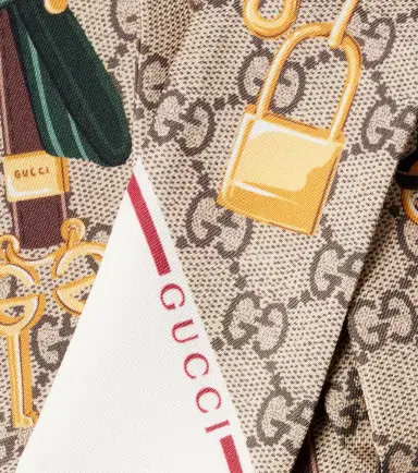 Gucci GG printed silk twill scarf | Thumbnail 3 Gucci GG printed silk twill scarf | Thumbnail 3