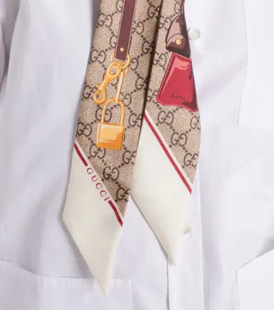 Gucci GG printed silk twill scarf | Thumbnail 4 Gucci GG printed silk twill scarf | Thumbnail 4