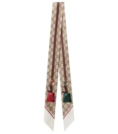 Gucci GG printed silk twill scarf | Thumbnail 1 Gucci GG printed silk twill scarf | Thumbnail 1
