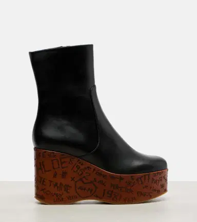 Chloe Chloé Maxime leather wedge ankle boots | Thumbnail 3 Chloe Chloé Maxime leather wedge ankle boots | Thumbnail 3