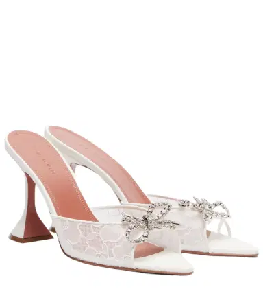 Amina Muaddi Rosie embellished lace mules | Thumbnail 1 Amina Muaddi Rosie embellished lace mules | Thumbnail 1