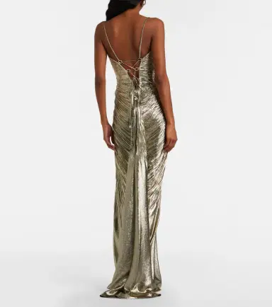 Maria Lucia Hohan Dakota lamé chiffon gown | Thumbnail 4 Maria Lucia Hohan Dakota lamé chiffon gown | Thumbnail 4