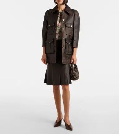 Shushu/Tong eather midi skirt | Thumbnail 6 Shushu/Tong eather midi skirt | Thumbnail 6