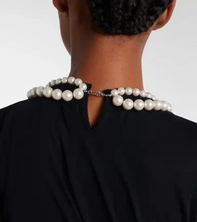 Junya Watanabe Draped faux pearl-embellished cotton top | Thumbnail 6 Junya Watanabe Draped faux pearl-embellished cotton top | Thumbnail 6